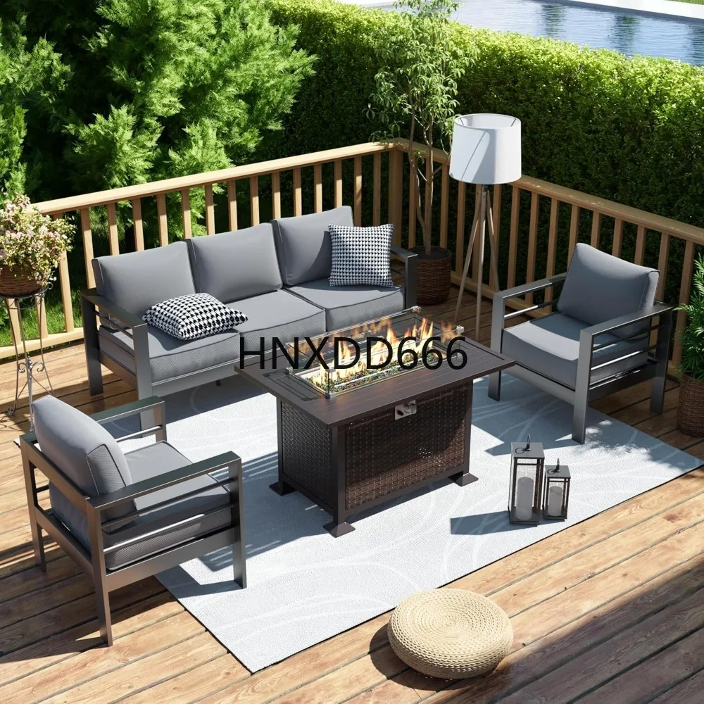 Outdoor Furniture Fire Table - Patio Furniture Set with Fire Pit