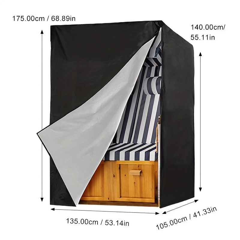 Outdoor Furniture Black - 1‑Piece Black Outdoor Furniture Cover, Universal