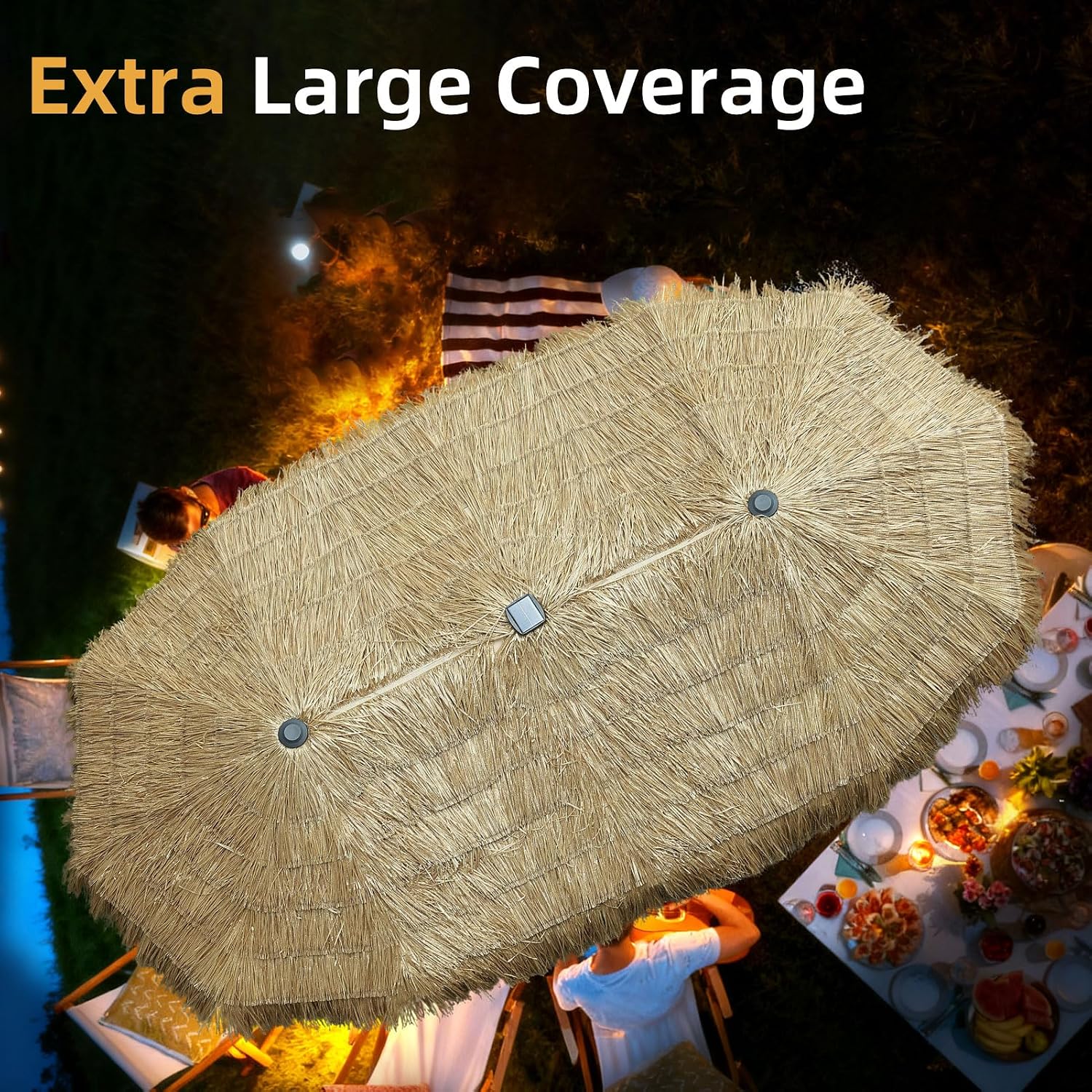 13ft Thatch Umbrella with Sola - Outdoor Furniture Umbrella 评论和价格
