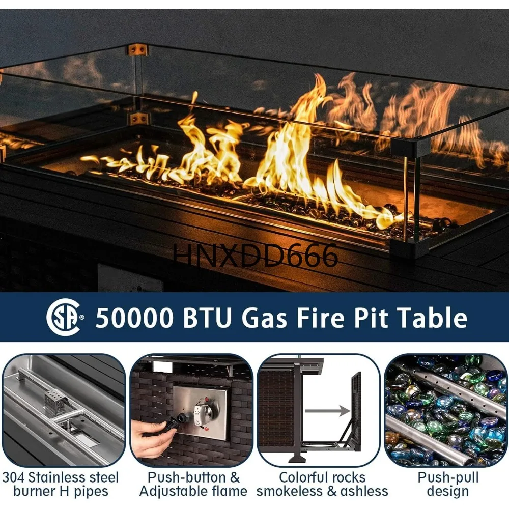 Patio Furniture Set with Fire  - Outdoor Furniture Fire Table 评论和价格