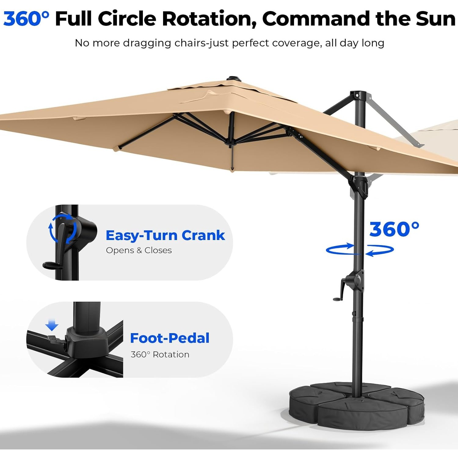 10x10 FT Cantilever Patio Umbr - Outdoor Furniture Umbrella 评论和价格