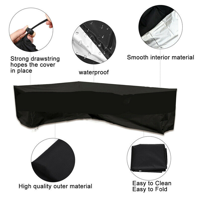L Shape Furniture Waterproof   - Outdoor Furniture Black 评论和价格