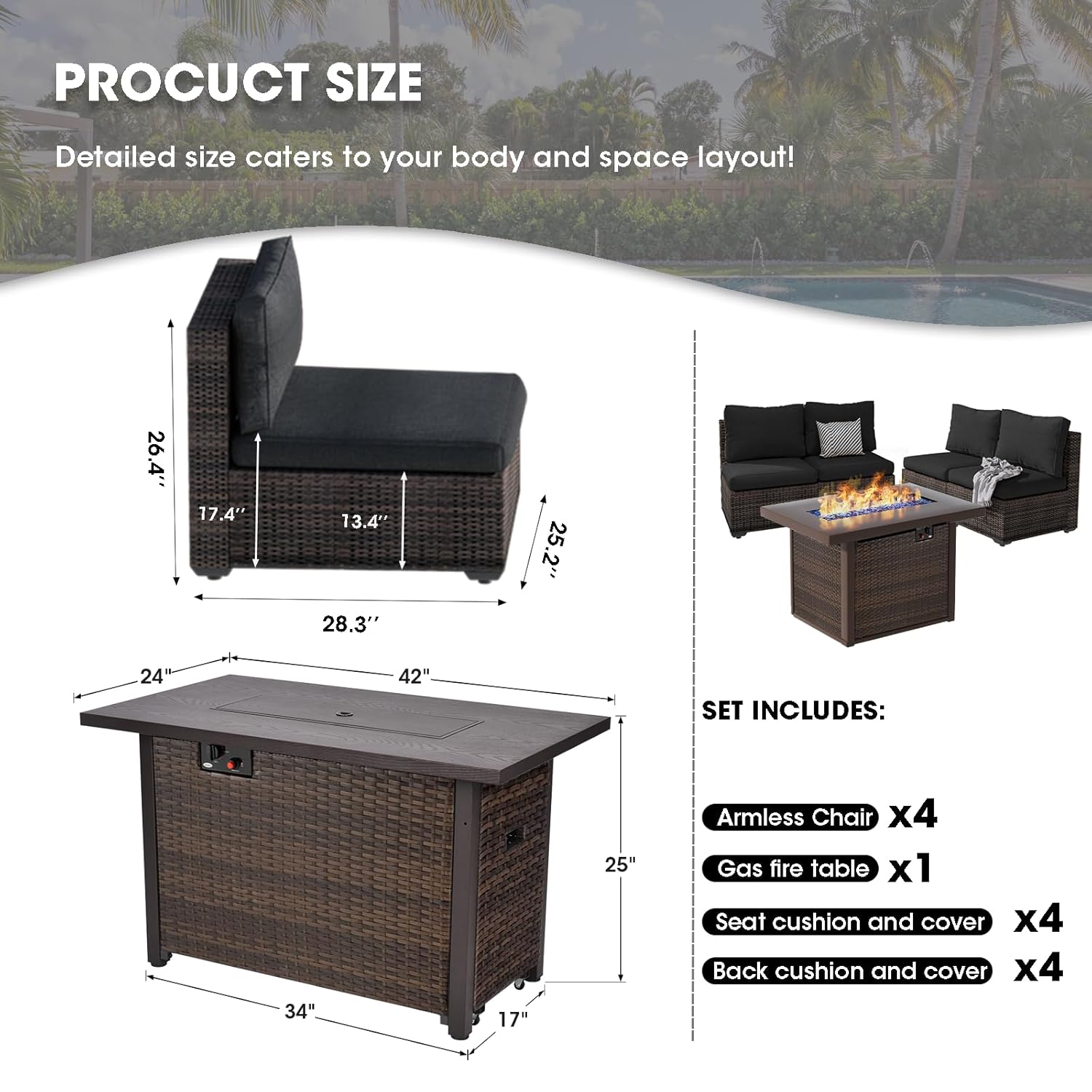 Outdoor Sectional Furniture, 5 - Outdoor Furniture Fire Table 评论和价格