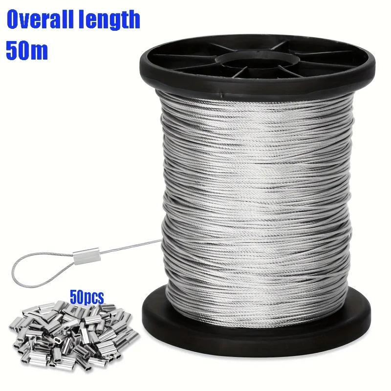 50m/196ft Stainless Steel Wire - Outdoor Furniture Rope 评论和价格