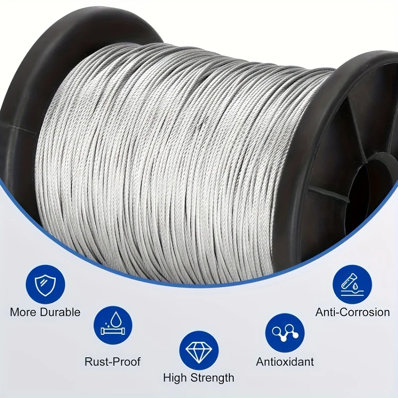 50m/196ft Stainless Steel Wire - Outdoor Furniture Rope 评论和价格