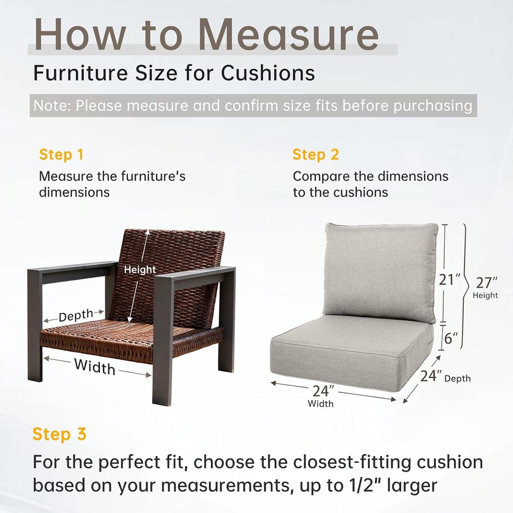 6 Thick Outdoor Cushion Set -  - Outdoor Furniture Cushions 24 X 24 评论和价格