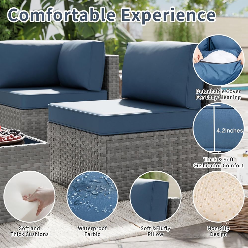 5-Piece Outdoor Patio Furnitur - Outdoor Furniture Fire Table 评论和价格