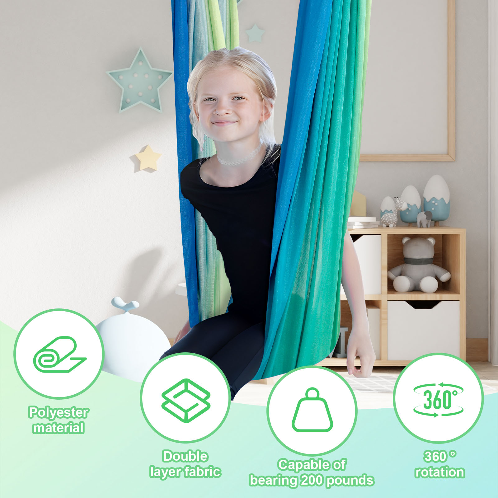Kids Sensory Swings Double Lay - Outdoor Furniture Kids 评论和价格