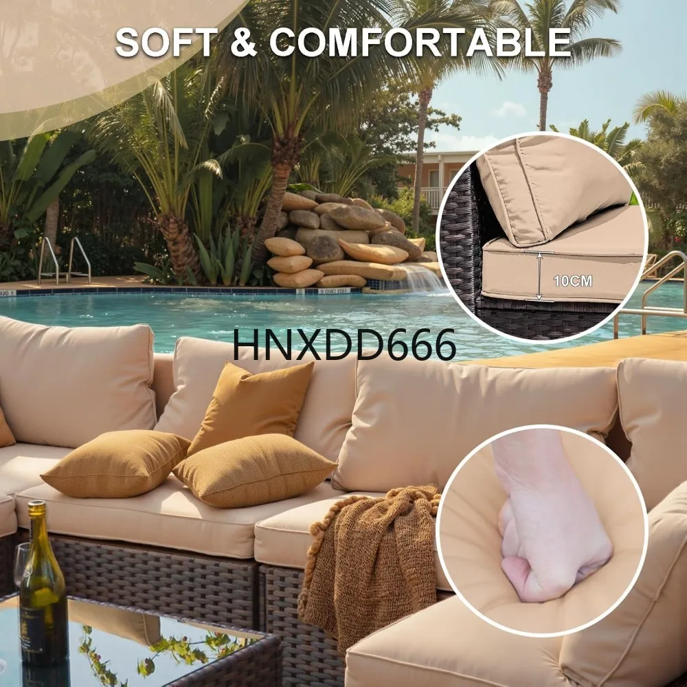 7 Piece Patio Furniture Set wi - Outdoor Furniture Fire Table 评论和价格