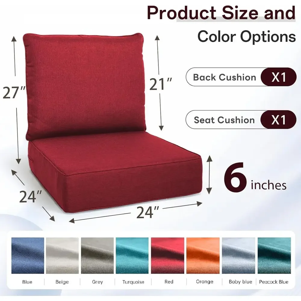 Outdoor Seat Cushion Set - 4 x - Outdoor Furniture Cushions 24 X 24 评论和价格