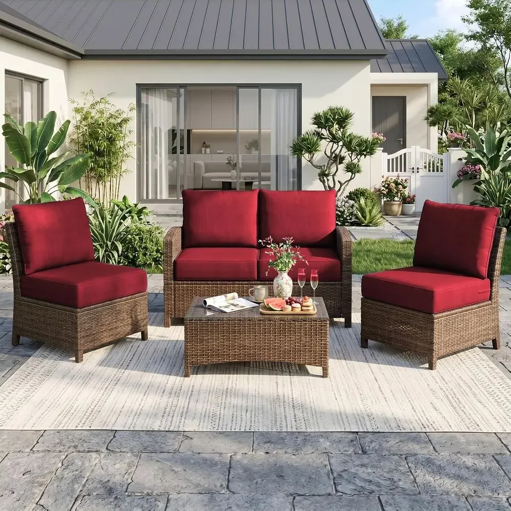 Outdoor Seat Cushion Set - 4 x - Outdoor Furniture Cushions 24 X 24 评论和价格