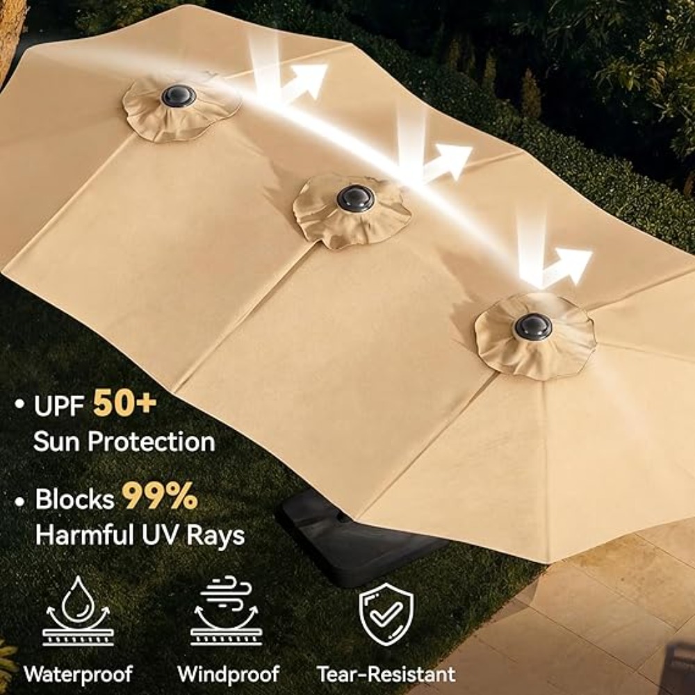 15ft Patio Umbrella with Base  - Outdoor Furniture Umbrella 评论和价格