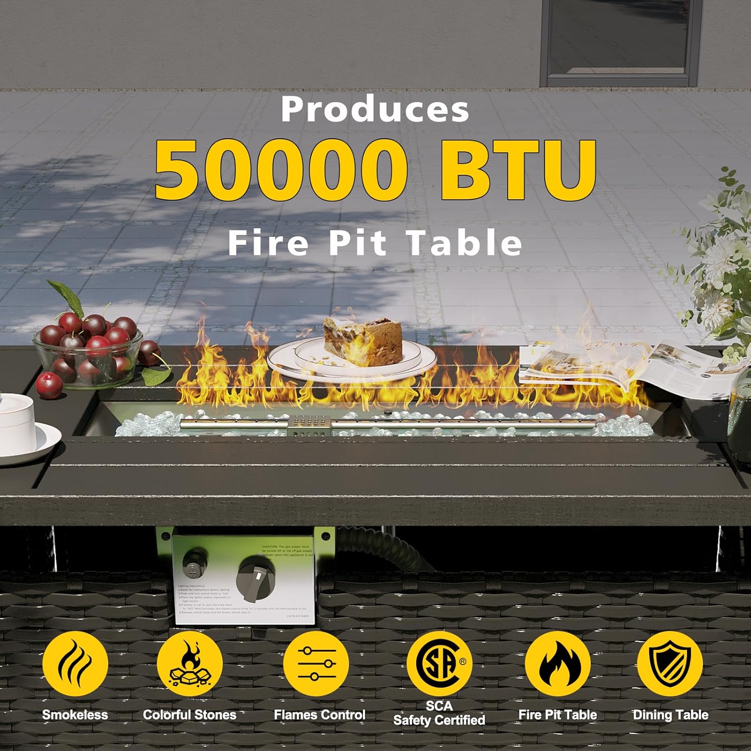 Patio Furniture Set with Fire  - Outdoor Furniture Fire Table 评论和价格