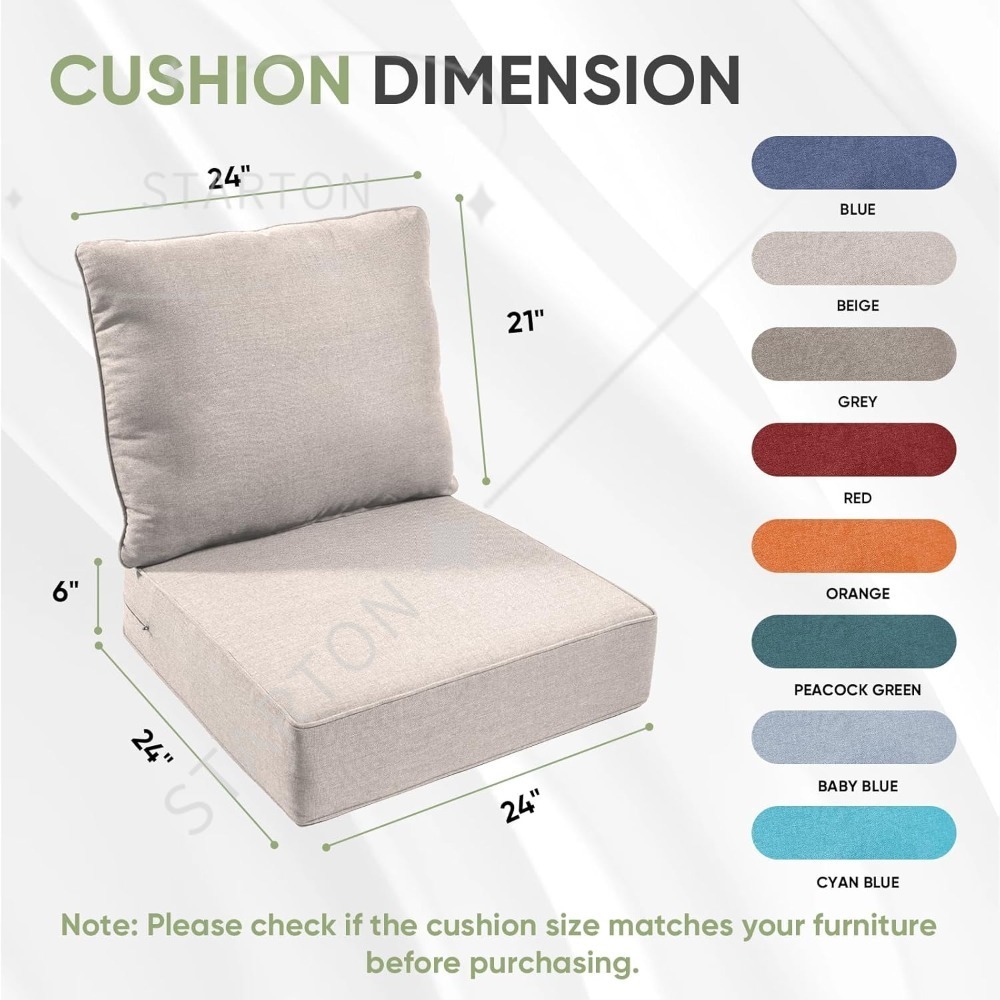 Outdoor Chair Cushions Set of  - Outdoor Furniture Cushions 24 X 24 评论和价格