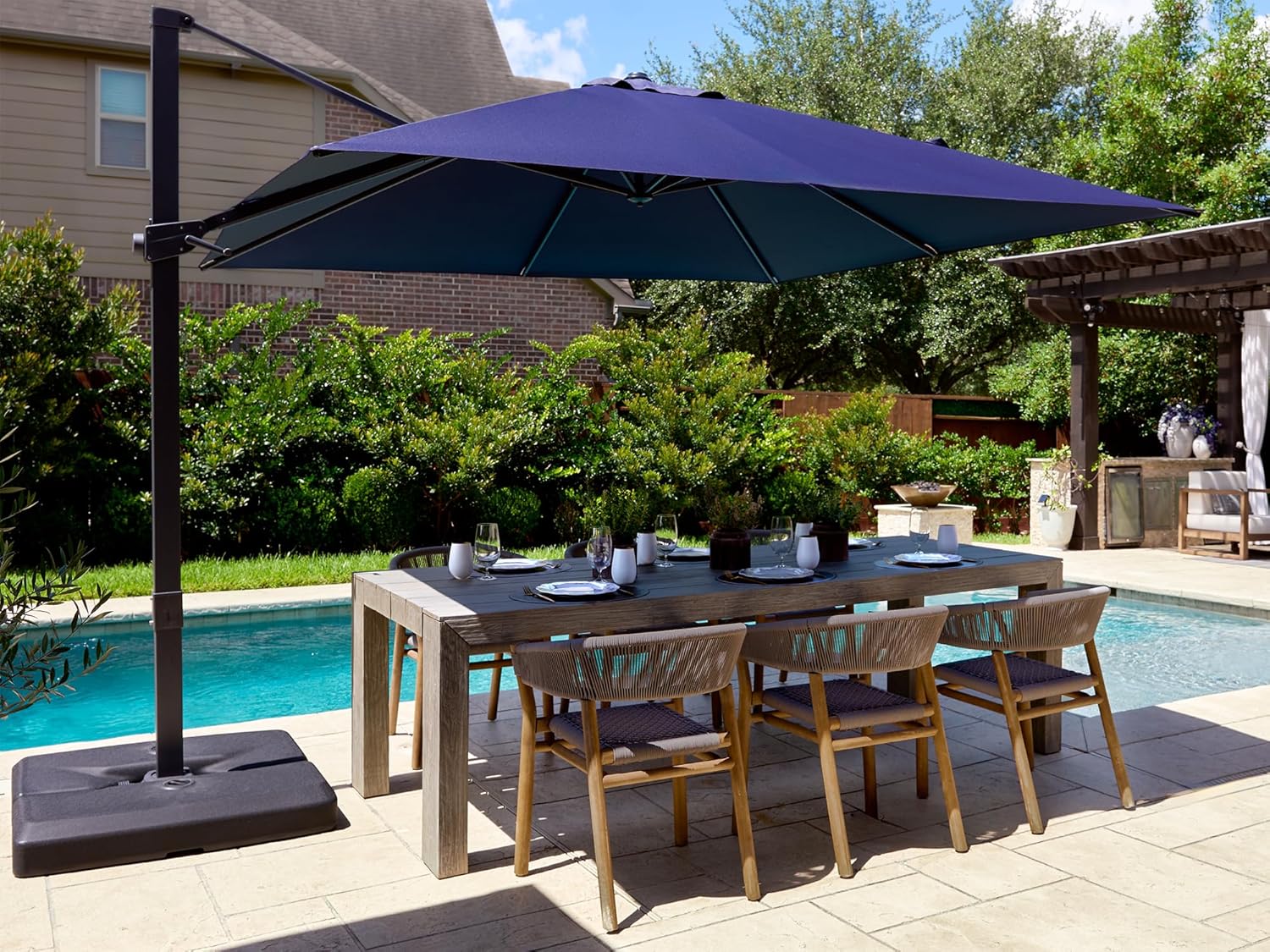 10x10ft Patio Offset Cantileve - Outdoor Furniture Umbrella 评论和价格