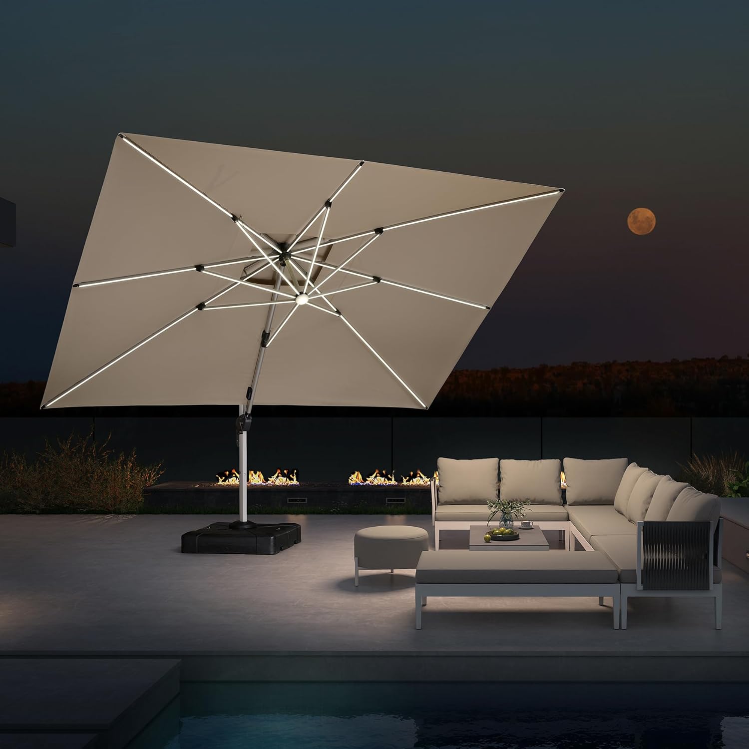 10' X 13' Double Top Deluxe So - Outdoor Furniture Umbrella 评论和价格