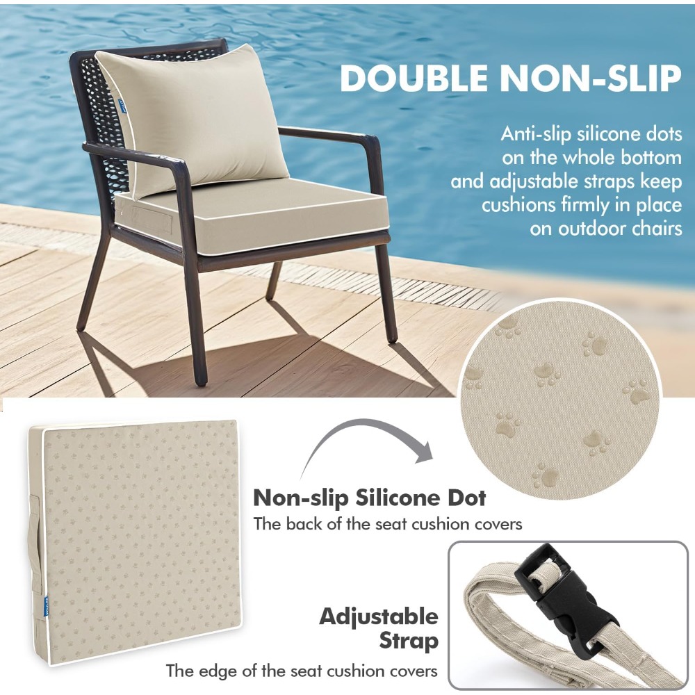 Beige Outdoor Seat Cushion 24x - Outdoor Furniture Cushions 24 X 24 评论和价格