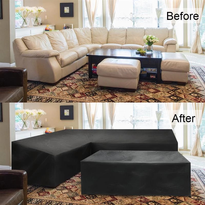 L Shaped Outdoor Furniture Cov - Outdoor Furniture Black 评论和价格