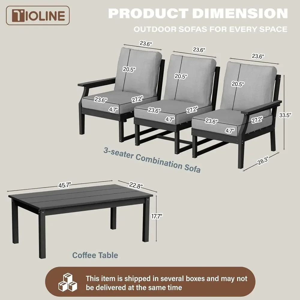 4-Piece Weather-Resistant Outd - Outdoor Furniture Black 评论和价格