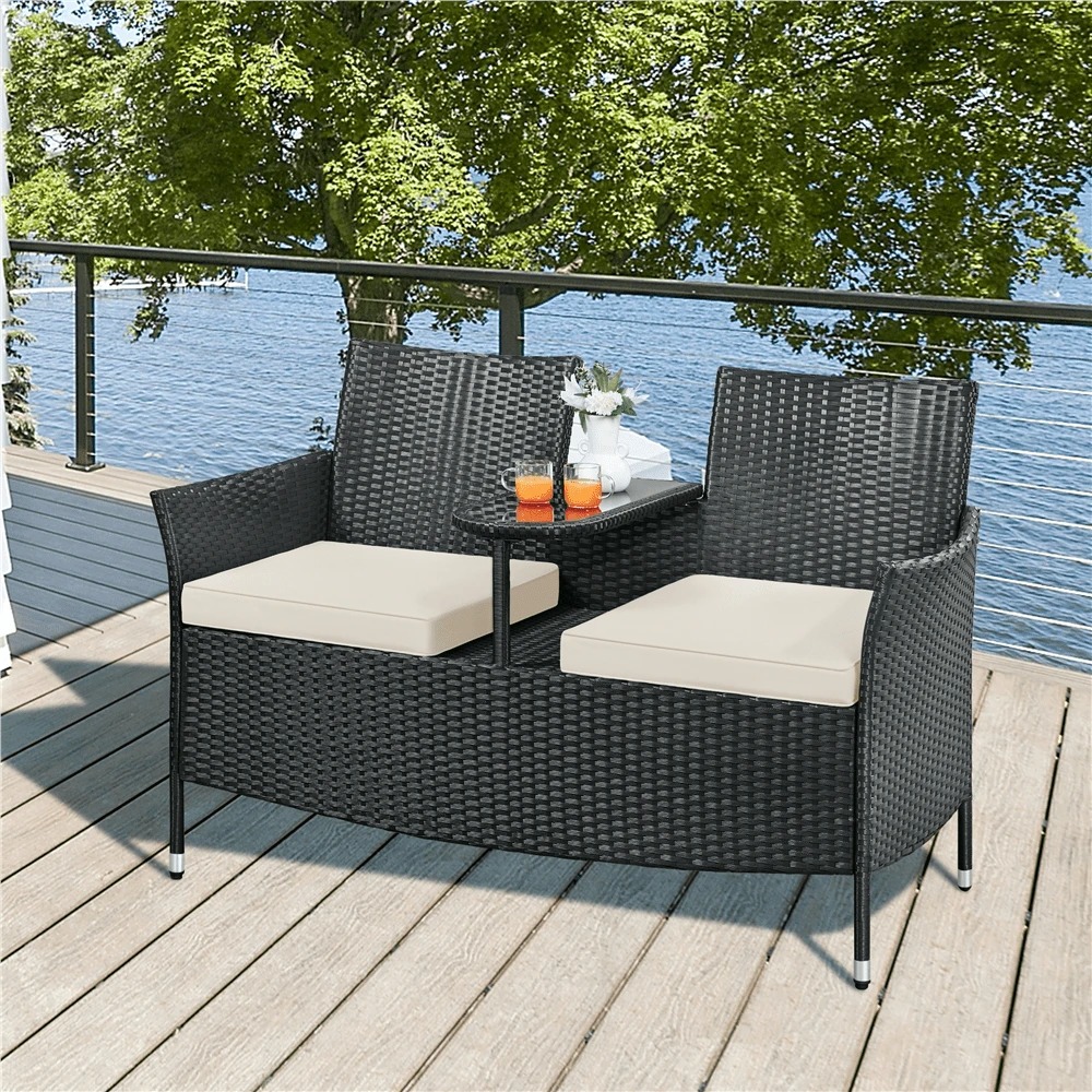 Premium Outdoor Double Chair 2 - Outdoor Furniture Black 评论和价格