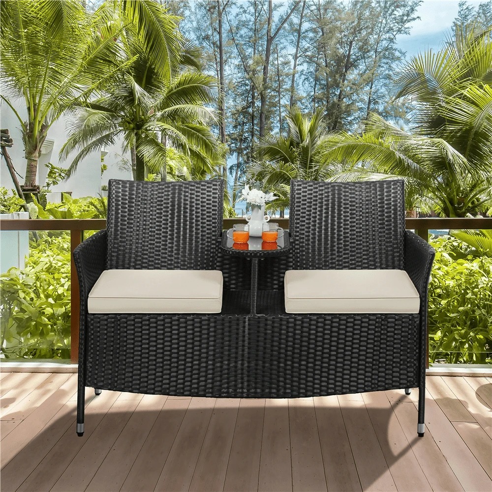 Premium Outdoor Double Chair 2 - Outdoor Furniture Black 评论和价格