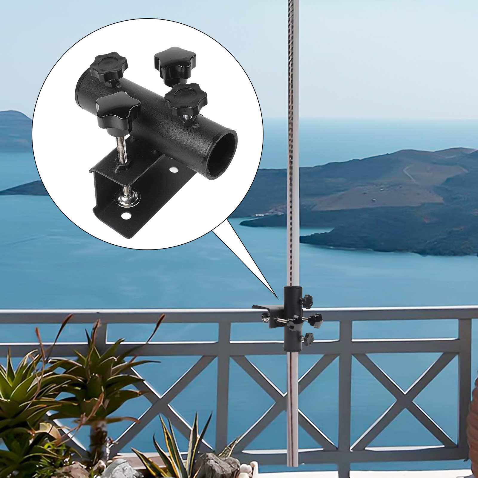 Balcony Umbrella Holder Clamp  - Outdoor Furniture Umbrella 评论和价格