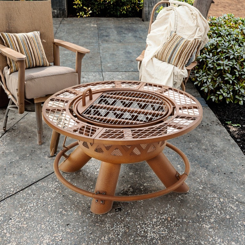 2026 Modern Outdoor Steel Char - Outdoor Furniture Fire Table 评论和价格