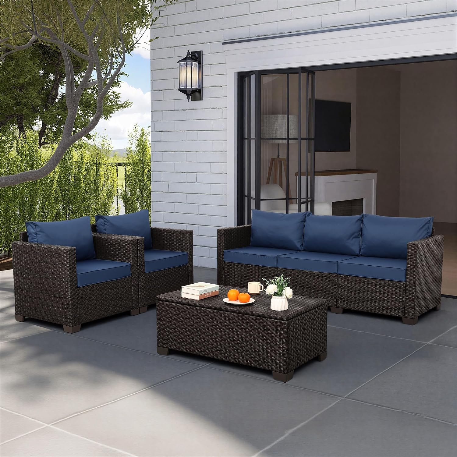 4 Piece Patio Furniture Set 45 - Outdoor Furniture Fire Table 评论和价格