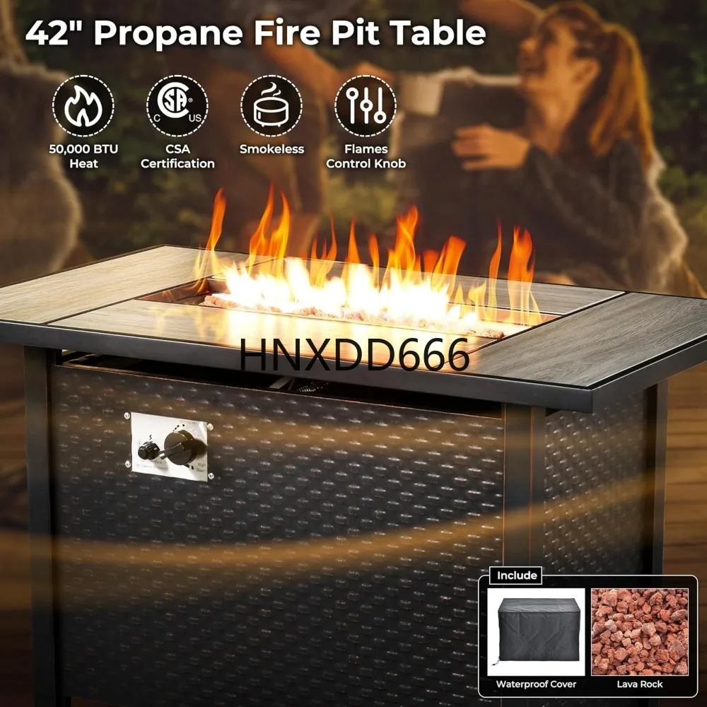 Outdoor 8 Piece Patio Furnitur - Outdoor Furniture Fire Table 评论和价格