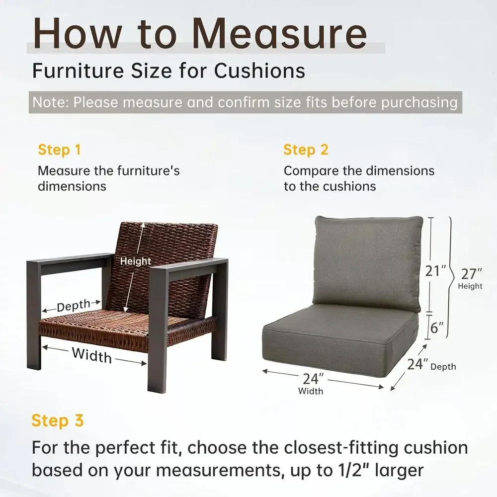 6 Thick Outdoor Cushion Set -  - Outdoor Furniture Cushions 24 X 24 评论和价格