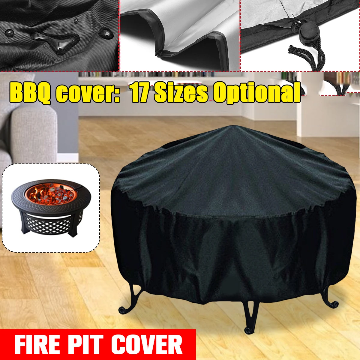 Waterproof Patio Fire Pit Cove - Outdoor Furniture Black 评论和价格