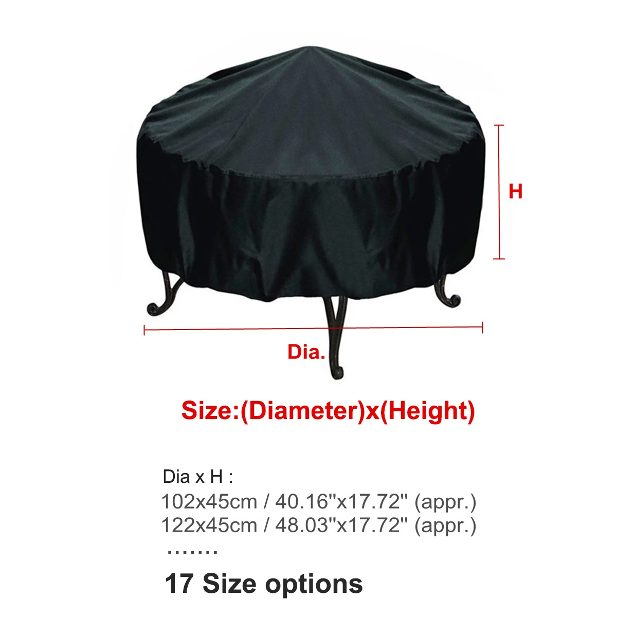 Waterproof Patio Fire Pit Cove - Outdoor Furniture Black 评论和价格