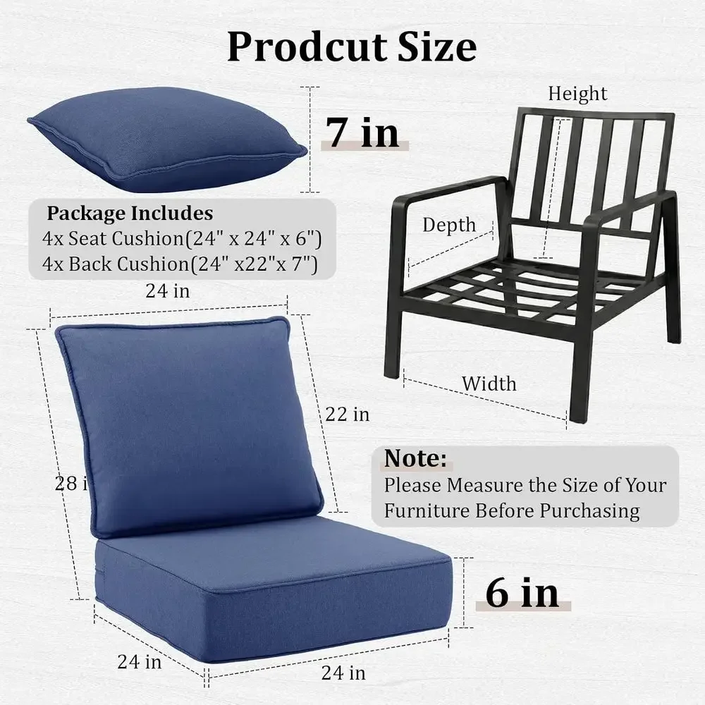 6 Thick Outdoor Chair Cushions - Outdoor Furniture Cushions 24 X 24 评论和价格